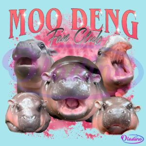 Baby Hippo Funny Moo Deng Fan Club Bootleg PNG