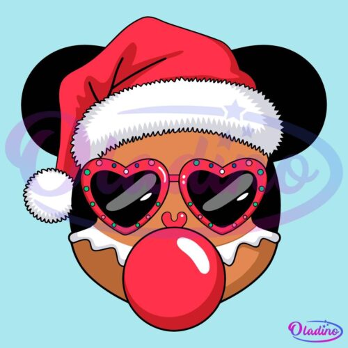 Christmas Disney Gingerbread Mickey Mouse Blowing Bubble SVG