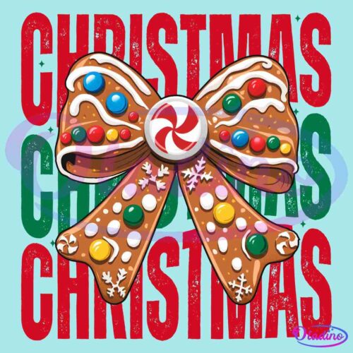 Christmas Gingerbread Coquette Bow PNG