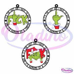 Christmas Grinch Middle Finger Ornament Funnny Grinchmas SVG Bundle