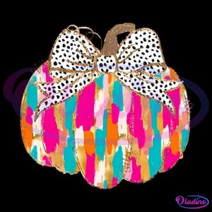 Colorful Coquette Gold Glitter Girly Fall Pumpkin PNG