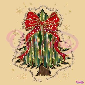 Colorful Glitter Coquette Christmas Tree Christian Quote PNG