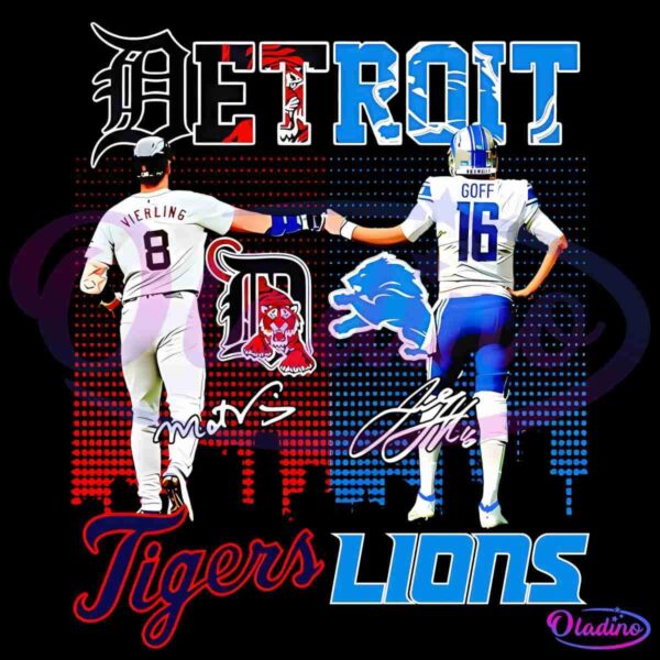 Detroit Tigers Vierling And Detroit Lions Goff