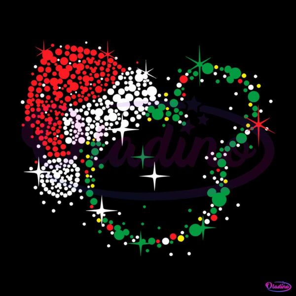 Disney Christmas Mickey Head Santa Hat Outline SVG