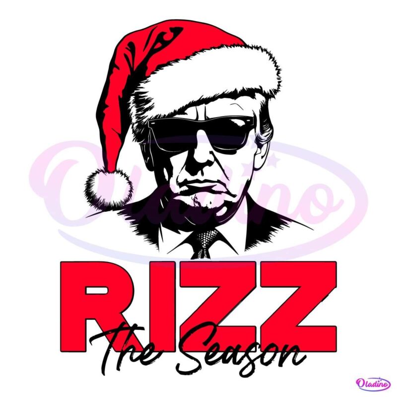 Donald Trump Rizz The Season Christmas Santa Hat SVG Silhouette