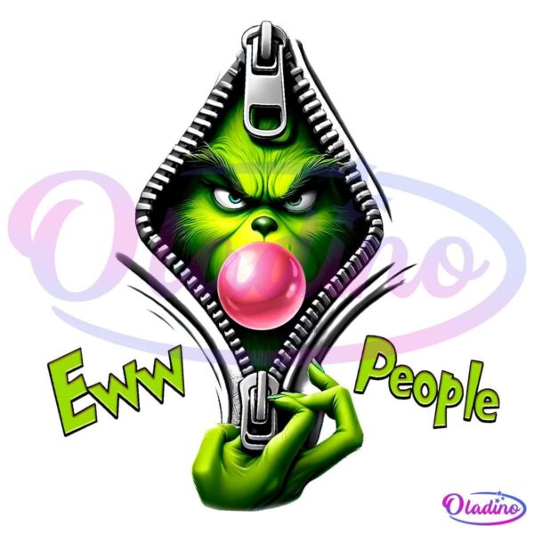 Eww People Grinch Zipper Blowing Bubble PNG