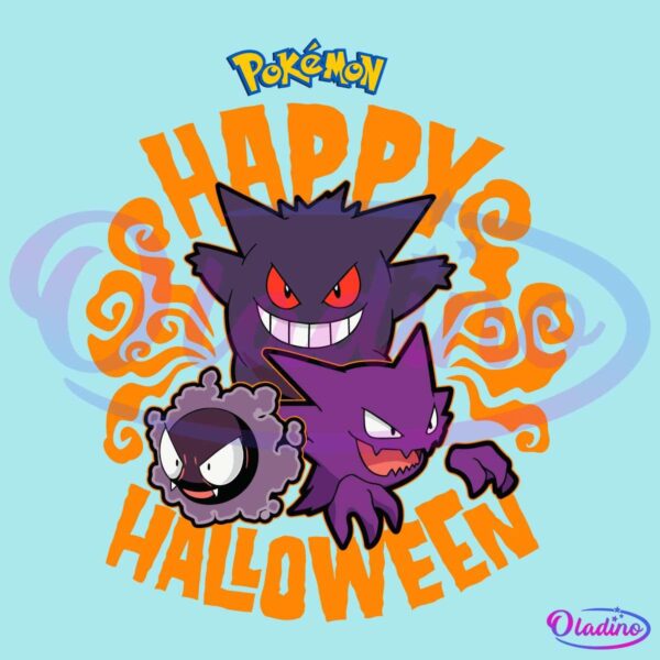 Funny Halloween Pokemon Gengar Haunter And Gastly SVG