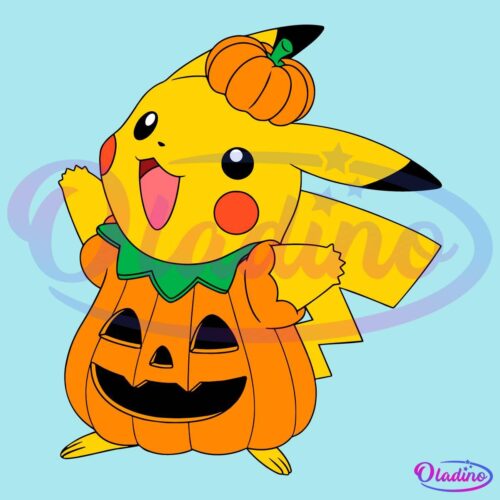 Funny Halloween Pokemon Pikachu Pumpkin SVG