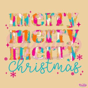 Glitter Brushstroke Merry Christmas PNG