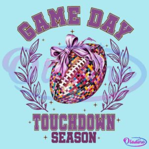 Glitter Football Coquette Gameday Touchdown Season PNG