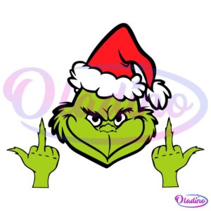 Grinch Middle Finger Funny Grinchmas Santa Claus SVG