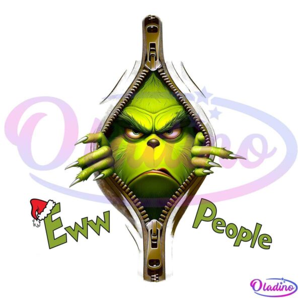 Grinch Zipper Eww People Funny Christmas PNG