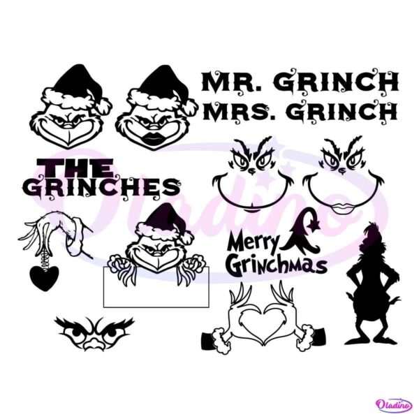 Grinchy Mr Mrs Festive Grinchmas SVG Set