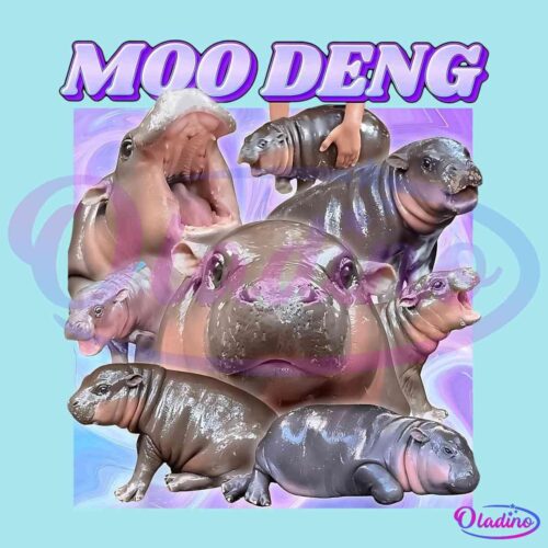 Groovy Baby Hippo Moo Deng Lover PNG Sublimation