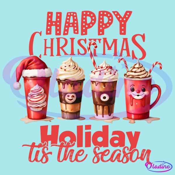 Happy Christmas Holiday Tis the Season Hot Cocoa PNG