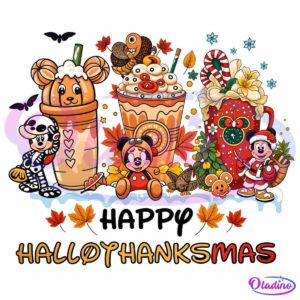 Happy Hallothanksmas Disney Mickey Mouse Pumkin Drink PNG