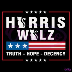 Harris Walz Truth Hope Decency Lady Cat SVG