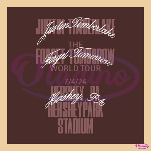 Justin Timberlake Hershey Tour Event The Forget Tomorrow Worl Tour 2024 SVG