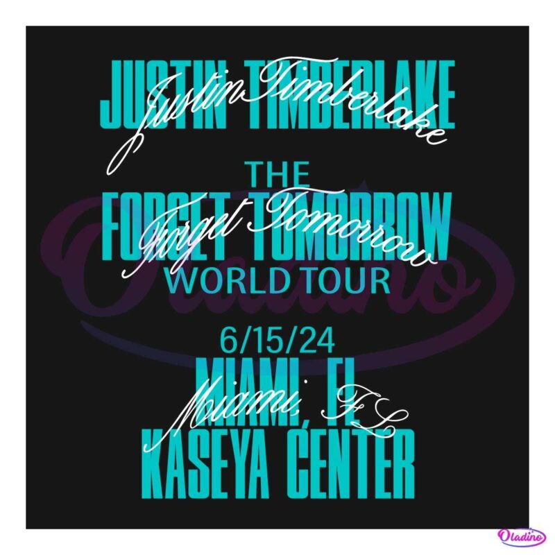 Justin Timberlake Miami Tour Event The Forget Tomorrow Worl Tour 2024 SVG