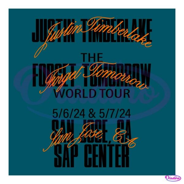 Justin Timberlake San Jose Tour Event The Forget Tomorrow Worl Tour 2024 SVG