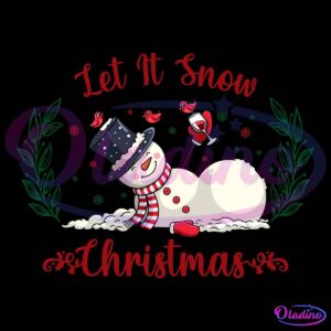 Let it Snow Winter Snowman PNg Sublimation Design