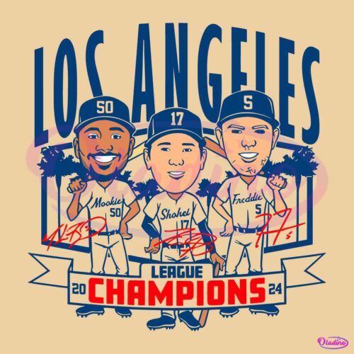 Los Angeles Baseball 2024 League Champions Caricatures