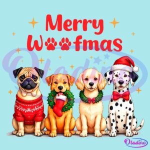 Merry Woofmas Funny Christmas Dog Mom PNG