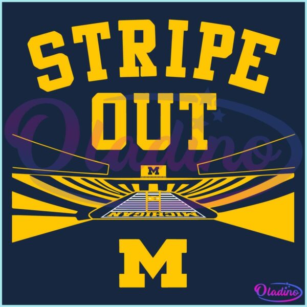 Michigan Football Big House Stripe Out SVG