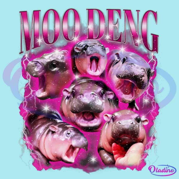 Moo Deng Hippo Memes PNG Sublimation