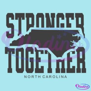 North Carolina Stronger Together Map SVG Silhouette