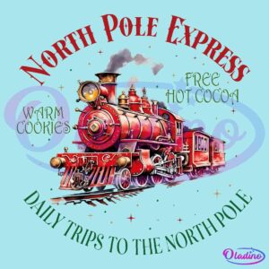 North Pole Express Daily Trips To The North Pole Retro Vintage Christmas PNG