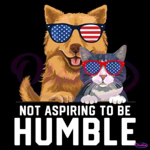 Not Aspiring To Be Humble Feminist Harris Walz 2024 Dog And Cat PNG