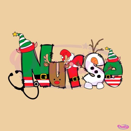 Nurse Christmas Elf Santa Hat SVG