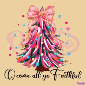 O Come All Ye Faithful Glitter Christmas Tree PNG