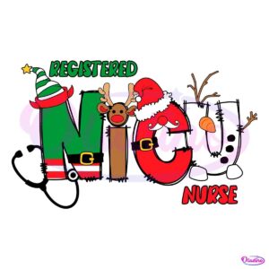 Registered NICU Nurse Elf Santa Hat SVG