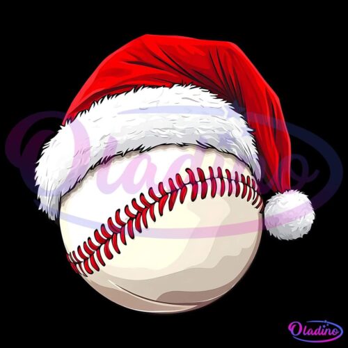 Retro Christmas Baseball Santa Hat PNG Sublimation