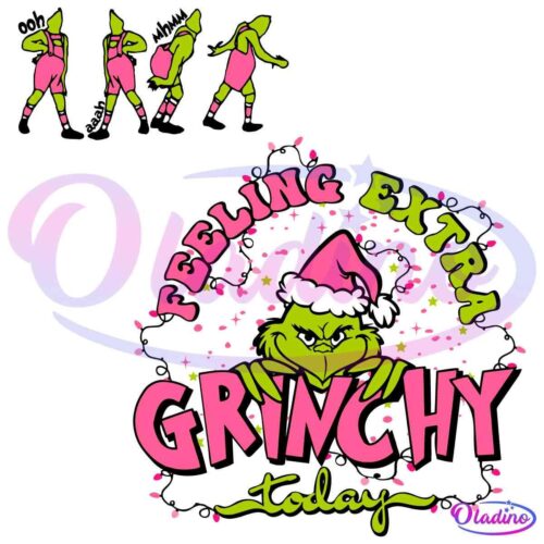 Retro Feeling Extra Grinchy Today Christmas Grinch Light SVG