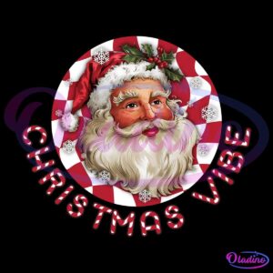 Retro Funny Christmas Vibes Santa Claus PNG