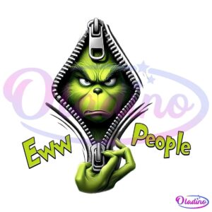 Retro Funny Grinchmas Eww People Zipper PNG