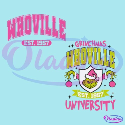 Retro Grinchmas Whoville Est 1957 University Christmas Grinch SVG