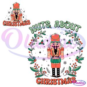 Retro Groovy Nuts About Christmas Nutcrackers SVG