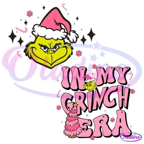 Retro In My Grinch Era Pink Christmas Grinch Tree SVG