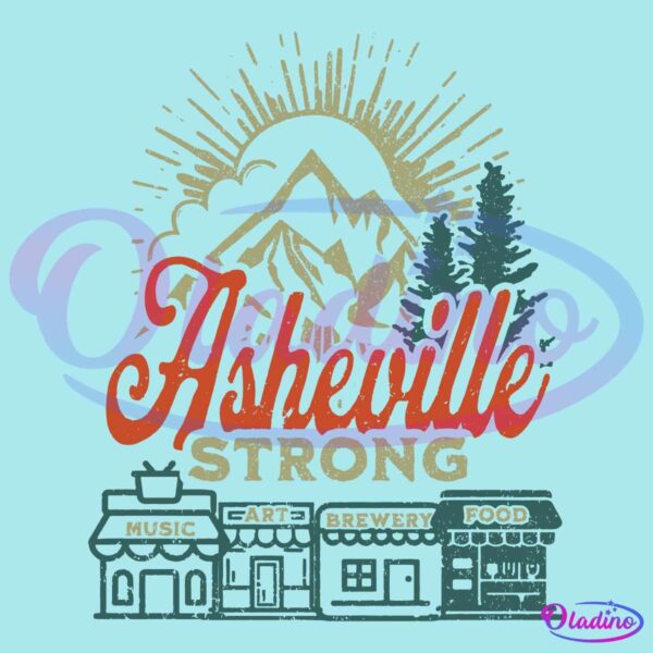 Retro Vintage Asheville Strong Hurricane Helene SVG