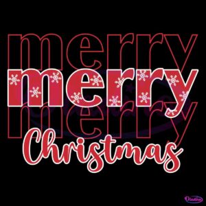 Retro Vintage Merry Merry Merry Christmas SVG