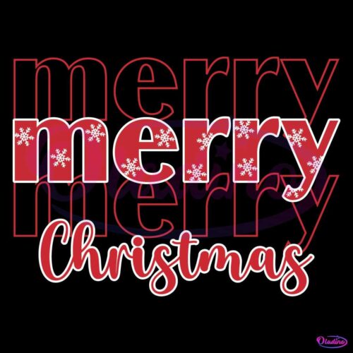 Retro Vintage Merry Merry Merry Christmas SVG