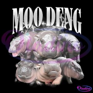 Retro Vintage Moo Deng Memes Hippo Deng Lover PNG