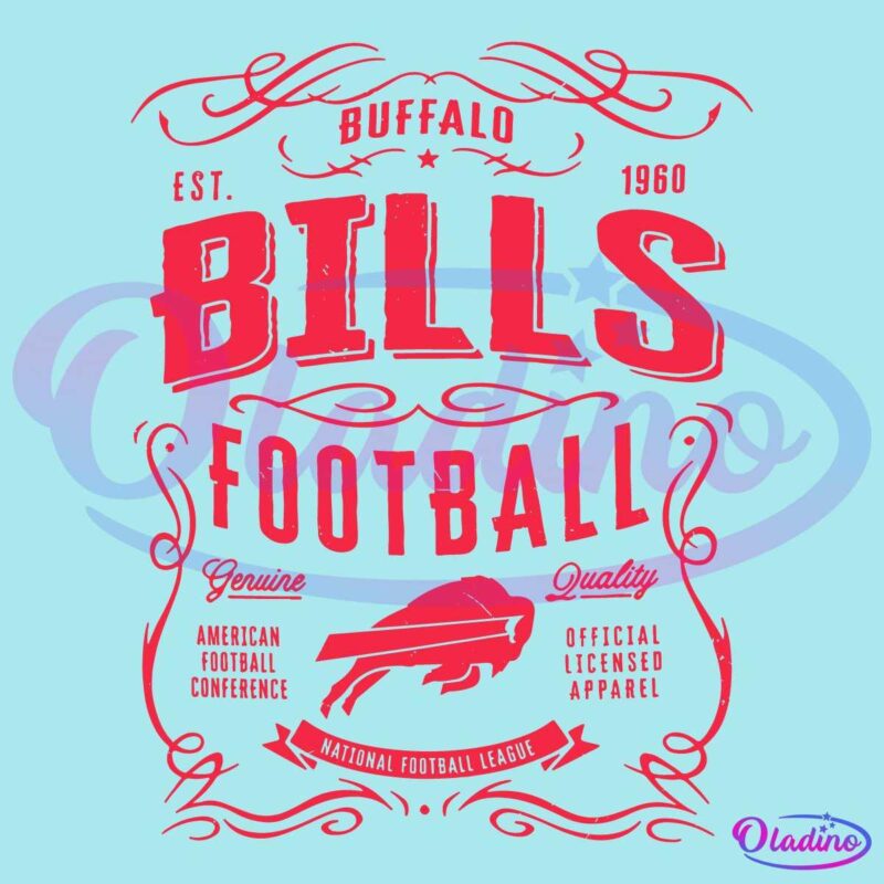 Retro Vintage NFL Buffalo Bills Football Logo Est 1960 SVG