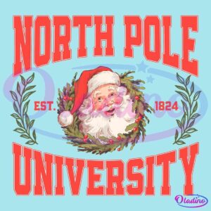 Retro Vintage Santa Claus North Pole University Est 1824 PNG