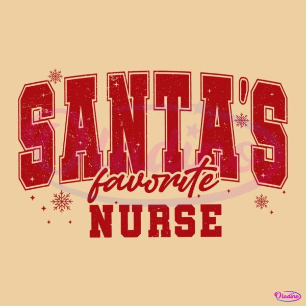 Retro Vintage Santas Favorite Nurse SVG