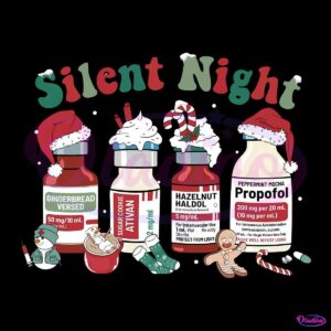 Silent Night ICU Nurse Christmas Santa Hat PNG